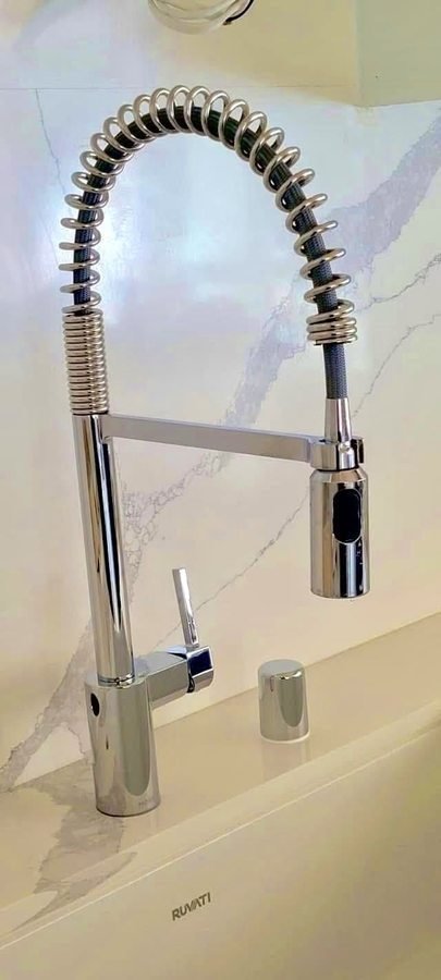 Installed kitchen sink faucet
