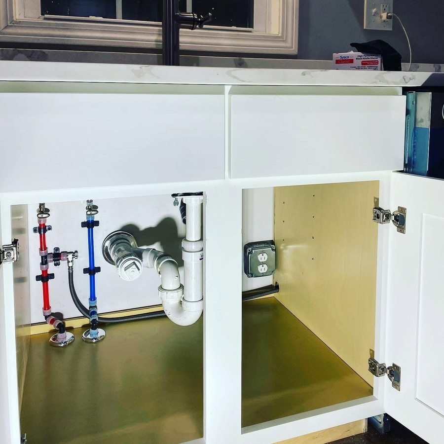 Bathroom sink supply and drain connections